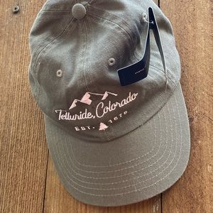 NWT Telluride, CO gray embroidered cap